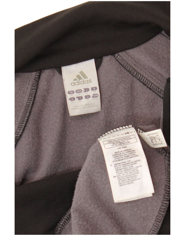 Adidas Womens Tracksuit Top Jacket UK 14 Medium  Black Polyamide