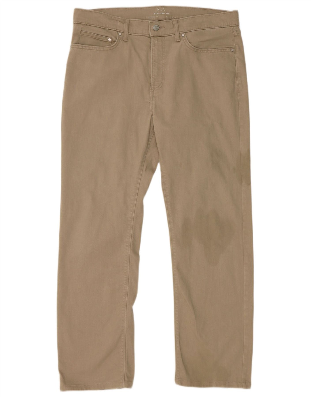 Marks & Spencer Mens Straight Jeans W34 L31 Beige Cotton