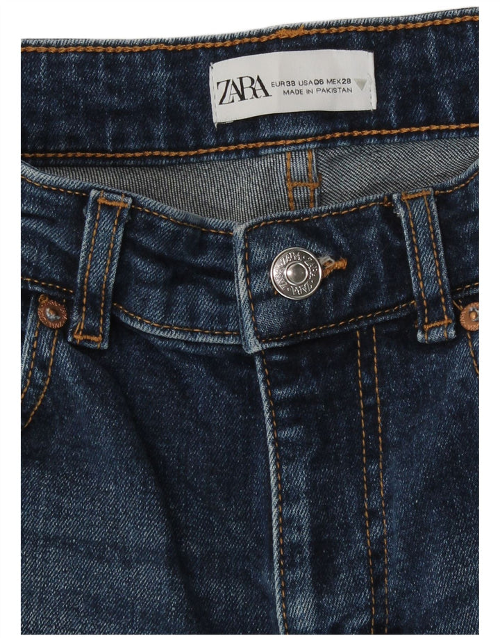 Zara Womens Crop Bootcut Jeans EU 38 Small W28 L26 Blue Cotton