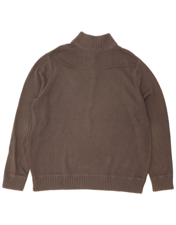 EDDIE BAUER Herre Zip Neck Sweater XL Grå Bomuld