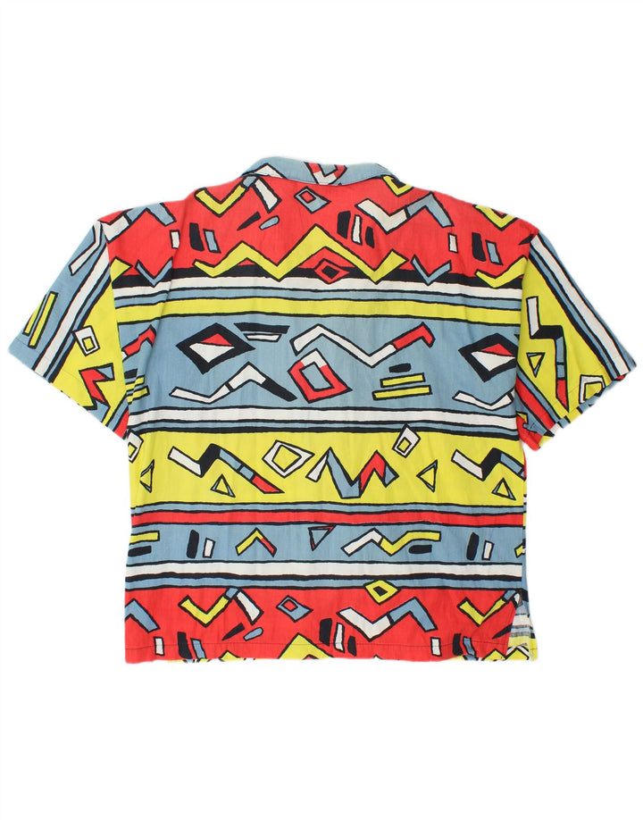 Rio Mens Short Sleeve Shirt Large Multicoloured Geometric Cotton