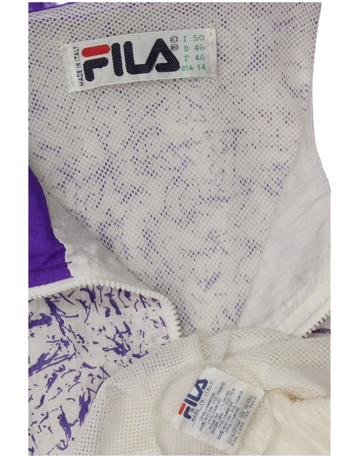 Fila Womens Tracksuit Top Jacket IT 50 XL White Flecked Polyamide