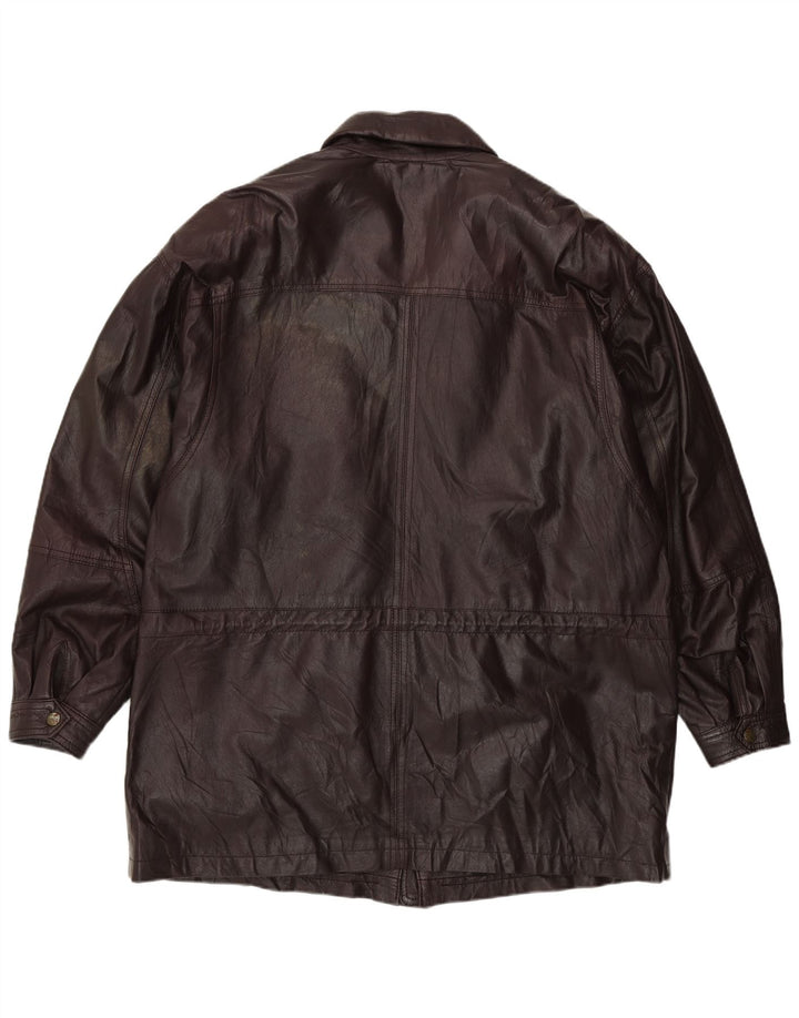Vintage Herre Læderjakke IT 58 4XL Burgundy Læder
