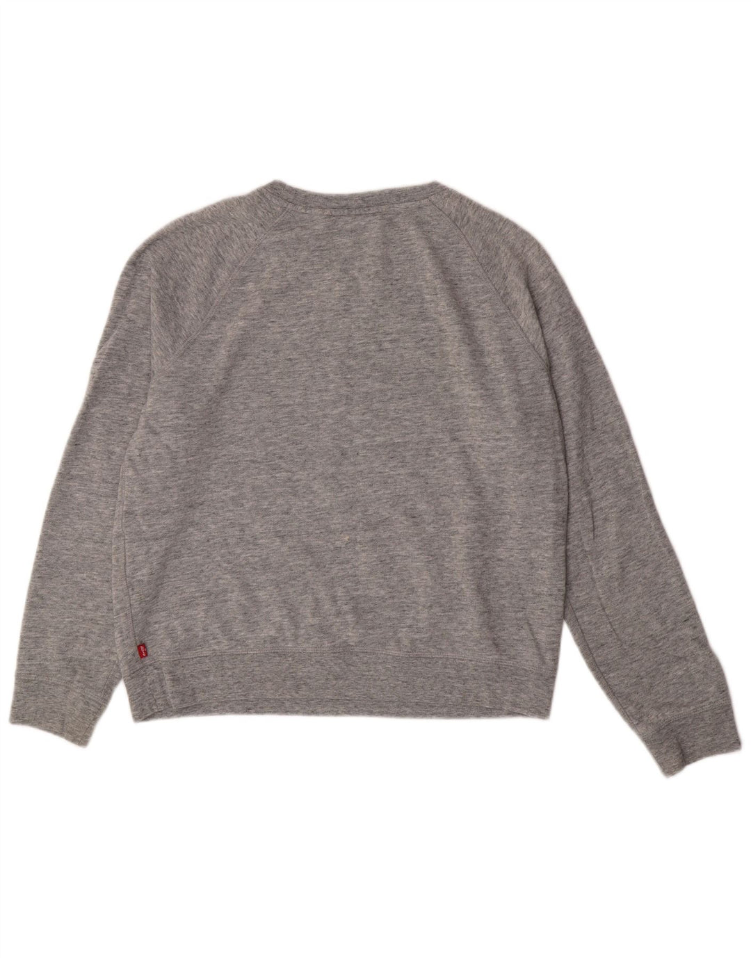 LEVI'S Womens Graphic Sweatshirt Jumper UK 16 Large Grey Flecked