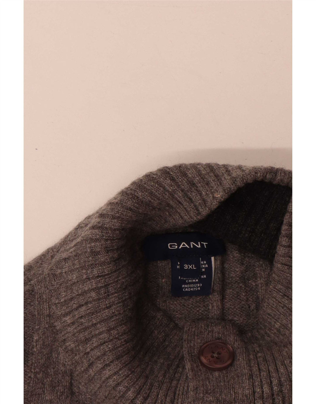 Gant férfi gombos nyakú pulóver 3XL szürke báránygyapjú