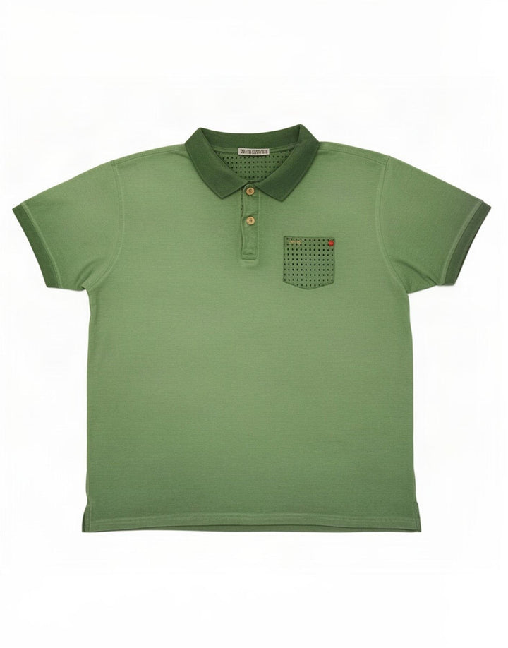 BACI & ABBRACCI Mens Polo Shirt 3XL Green Cotton
