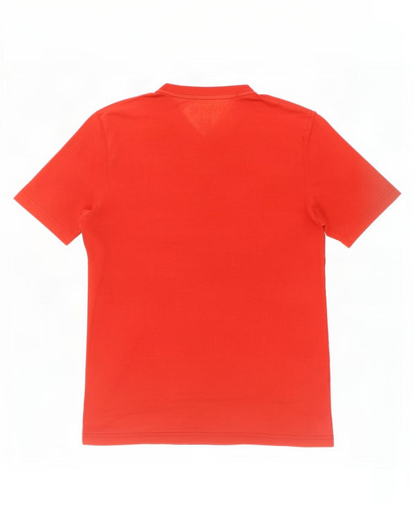Męski T-shirt z grafiką Tommy Hilfiger, duży, czerwony, bawełniany blok kolorów