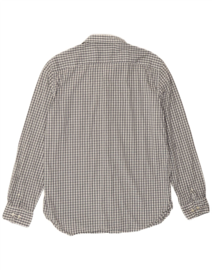 French Connection Mens Shirt Large Grey Gingham Cotton