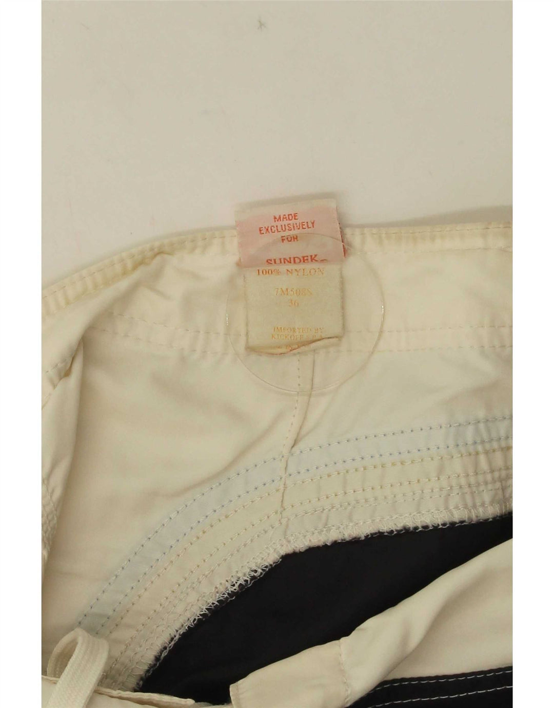 Sundek Mens Swimming Shorts Large White Colourblock Nylon