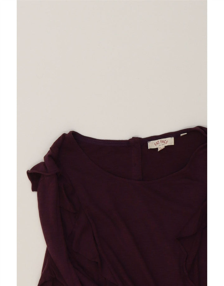 FAT FACE Womens Top Long Sleeve UK 14 Medium  Purple Cotton Vintage Fat Face and Second-Hand Fat Face from Messina Hembry 