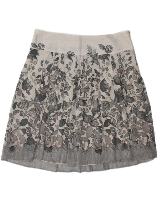 Sisley Womens Plisseret A-Line nederdel W34 Large Green Floral