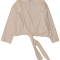 Bluză pentru femei Naracamicie Crop Wrap Shirt UK 14 Medium White Bumbac