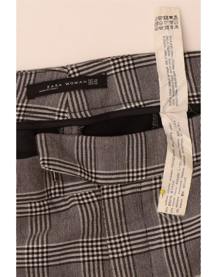 Zara lige jakkesæt til kvinder EU 38 Small W32 L26 Grå ternet polyester
