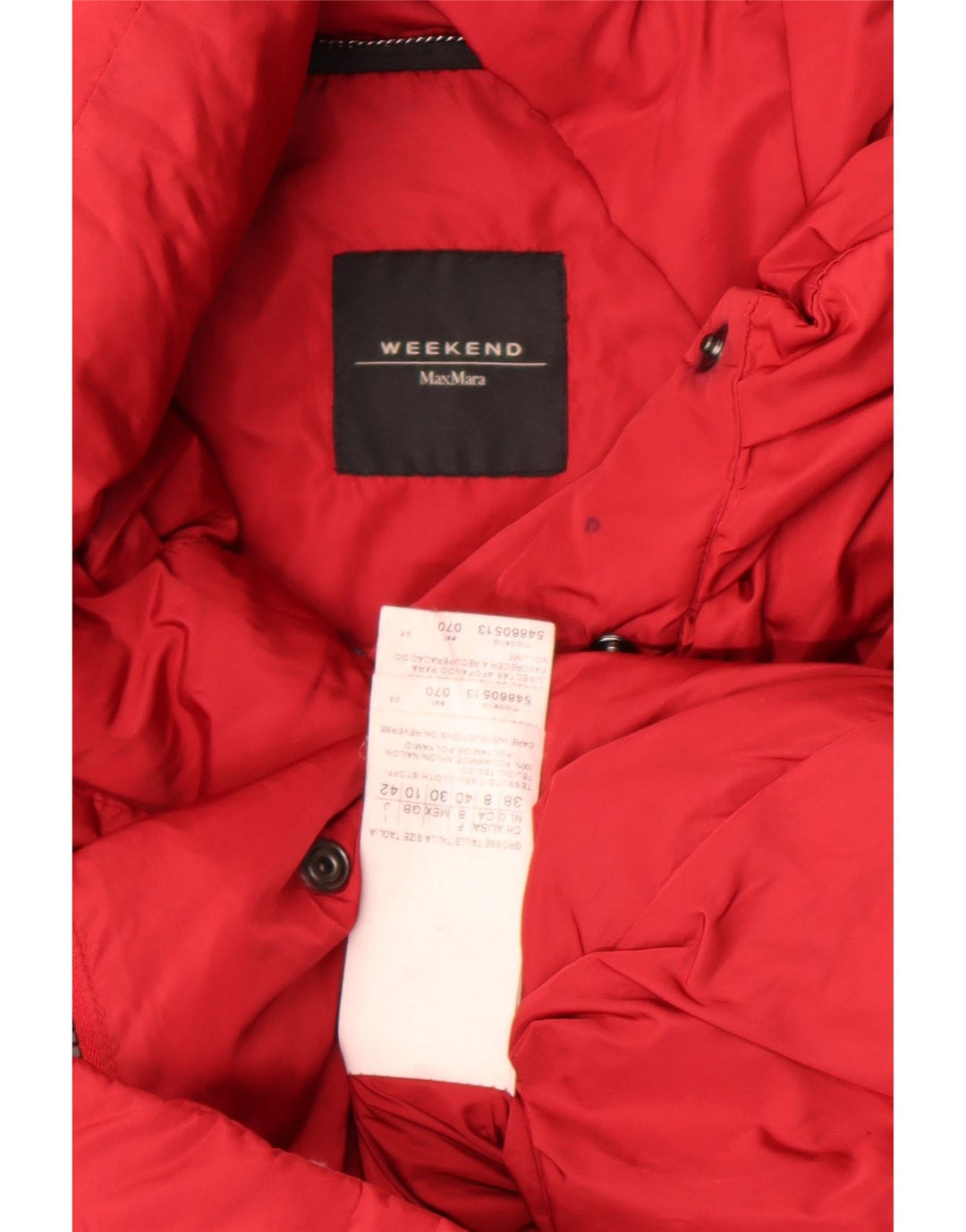 Max Mara Womens Weekend Oversized Padded Jacket UK 10 Small  Red Nylon