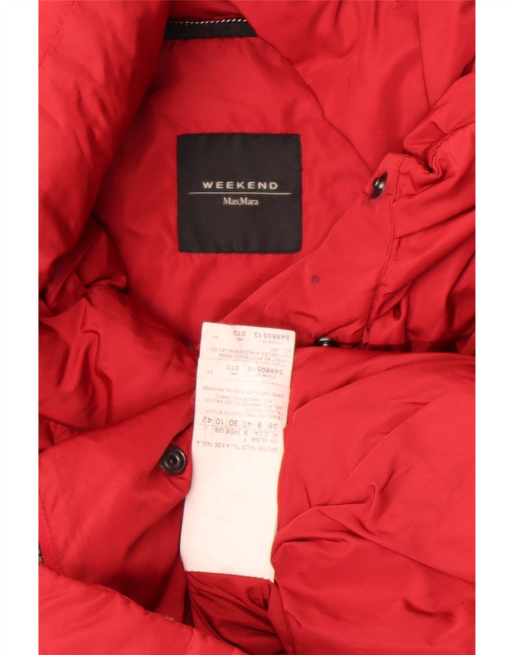 Max Mara Womens Weekend Oversized Padded Jacket UK 10 Small  Red Nylon