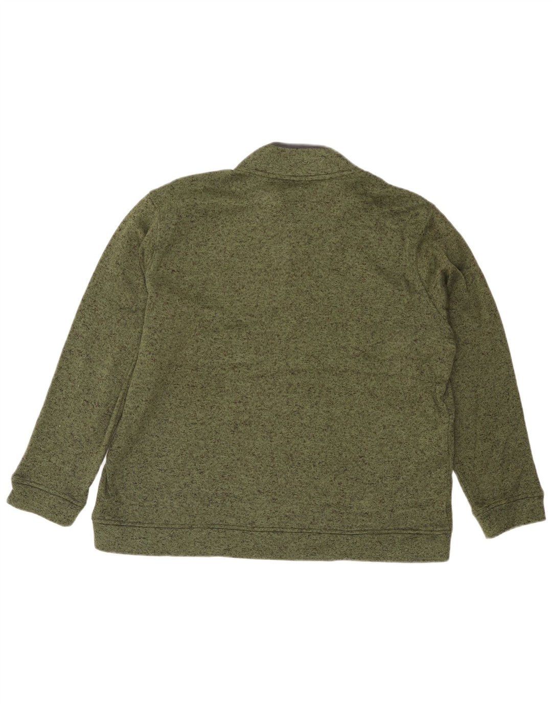 Eddie Bauer Felpa da uomo con collo abbottonato Maglione 2XL Poliestere chiazzato verde