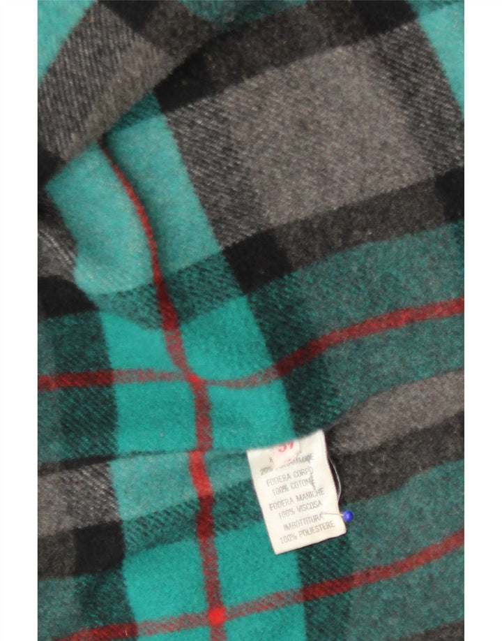 Vintage hombre con capucha Duffle Coat IT 46 Pequeña lana verde