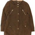Jaqueta feminina Sherpa Parka Nautica Reino Unido 16 grande poliéster cáqui