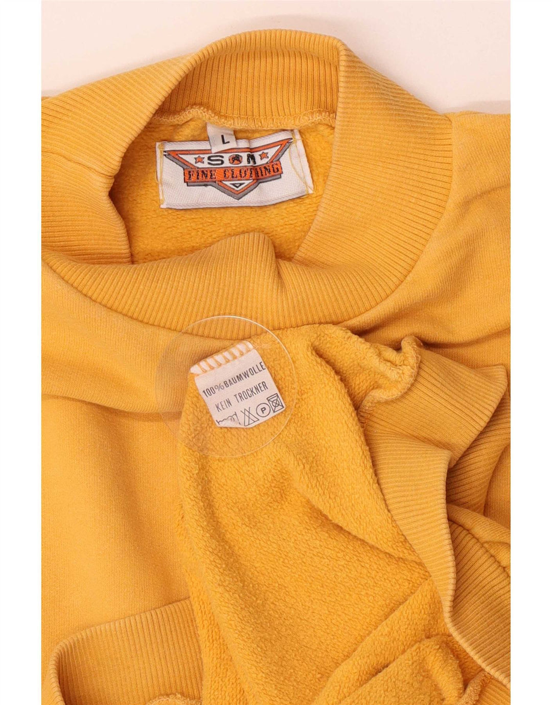 Vintage Herren Sweatshirt Pullover Große gelbe Baumwolle