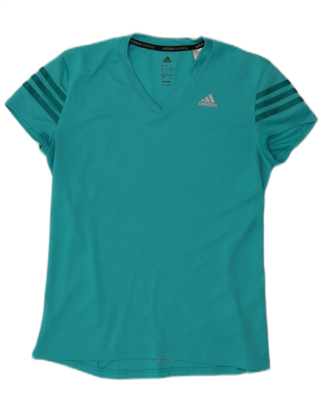 Adidas Womens Climalite T-Shirt Top UK 8/10 Small Turquoise Polyester