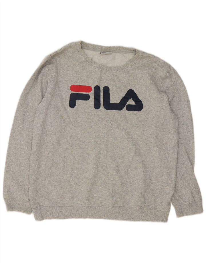 Fila Herre grafisk sweatshirt Jumper Medium Grey Flecked Bomuld