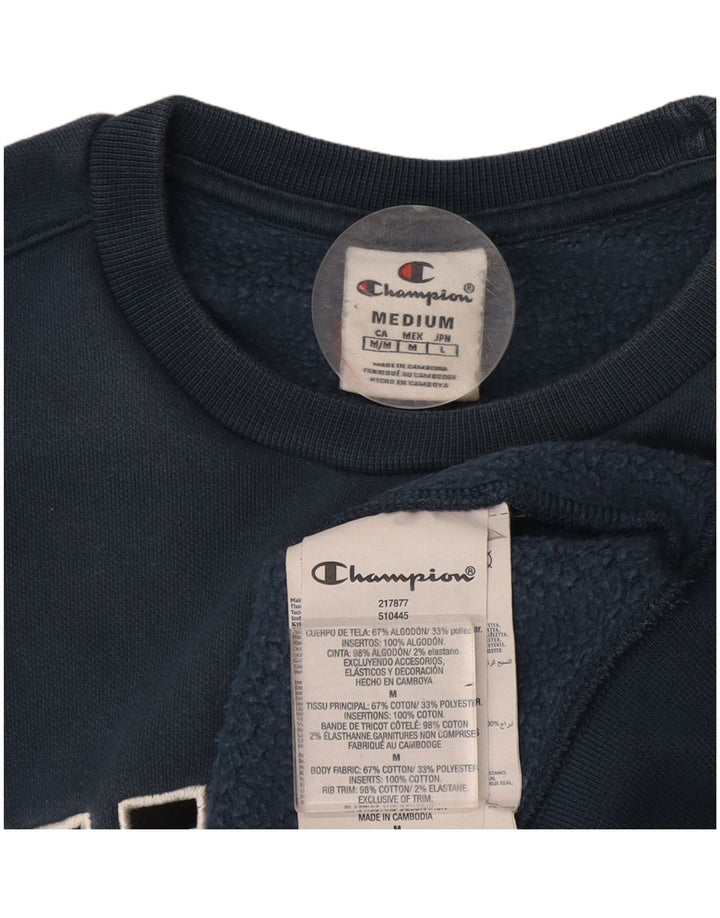 Champion Mens Graphic Sweatshirt Jumper Medium Navy Blue Cotton