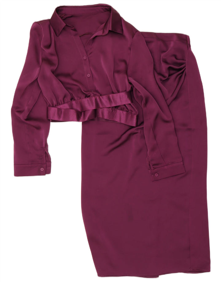 Vintage Womens 2 Button Piece Skirt Set XL W28 Purple Polyester