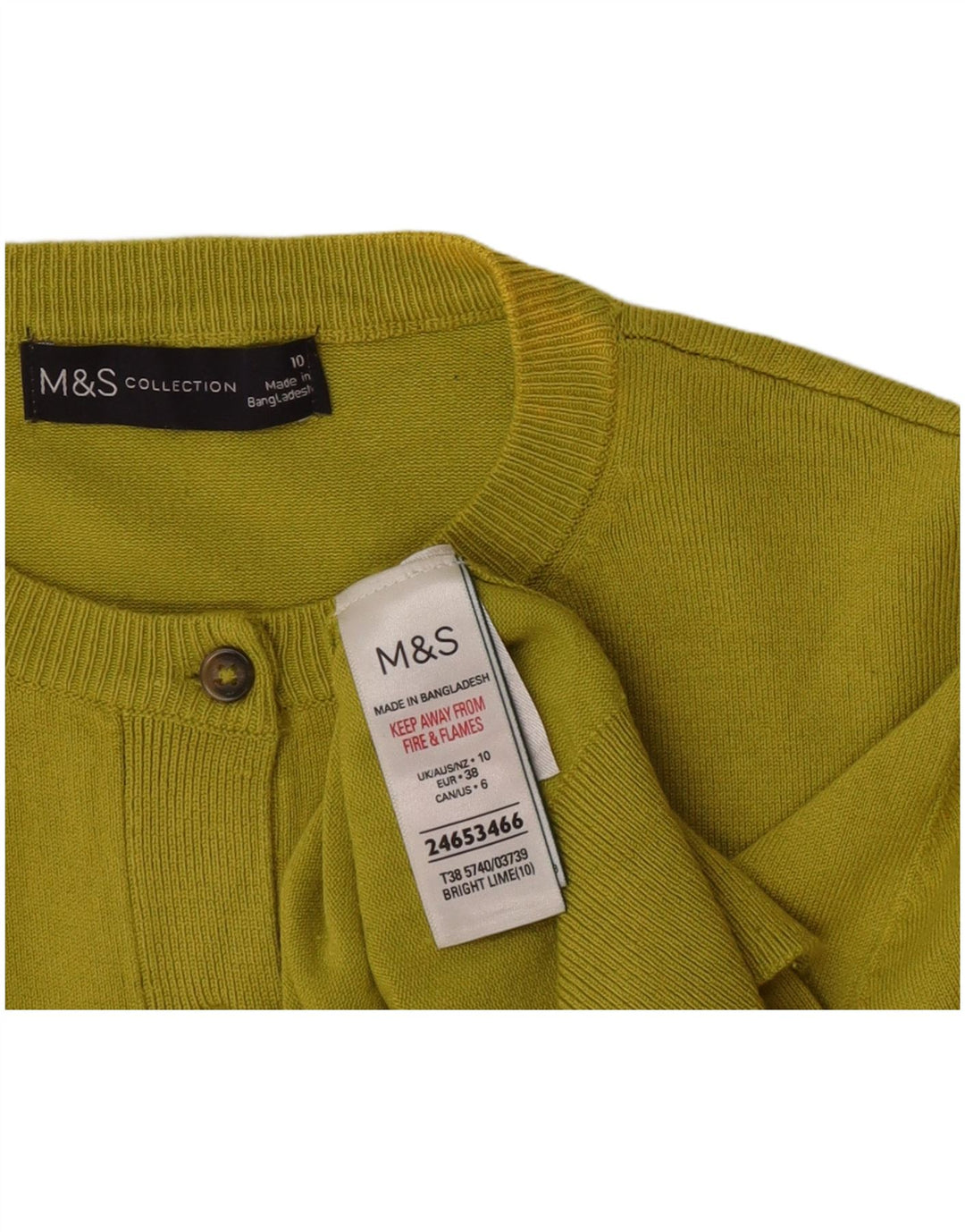 Marks & Spencer Womens Cardigan Sweater UK 10 Small  Green Viscose