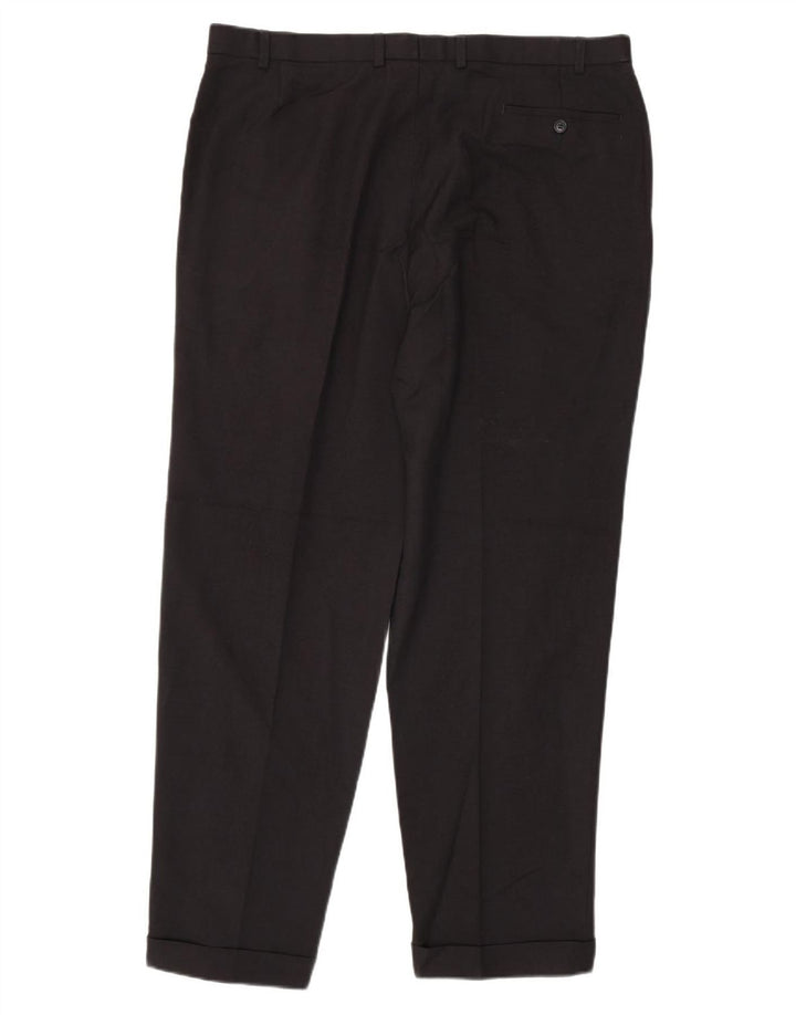 Marks & Spencer Mens Pegged Suit Trousers W40 L33 Navy Blue Polyester