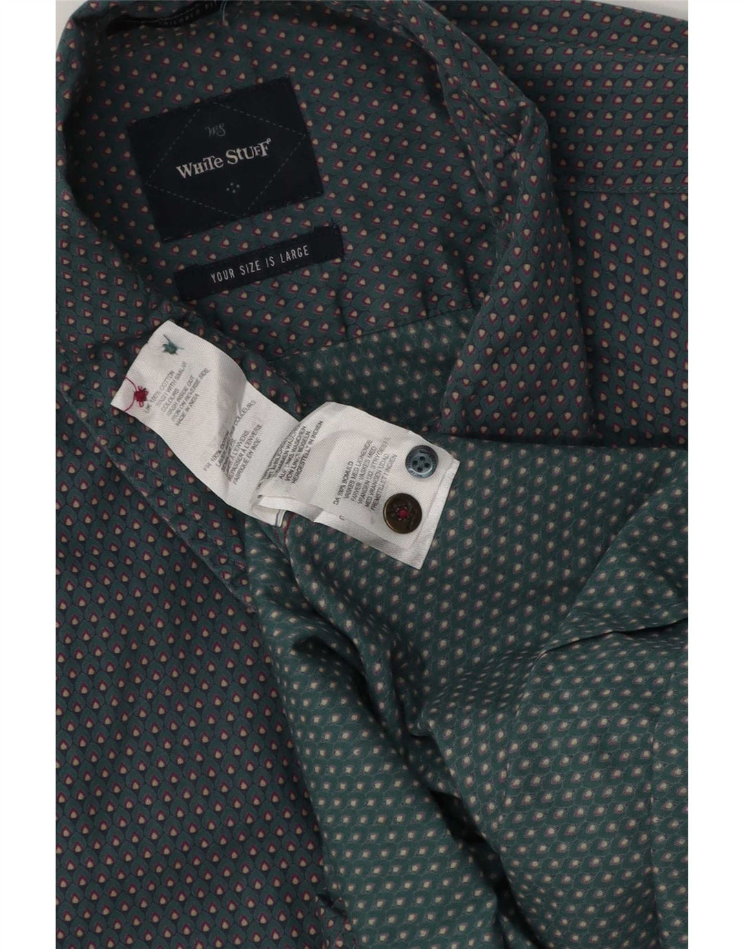 Chemise Homme White Stuff Large Coton Géométrique Vert