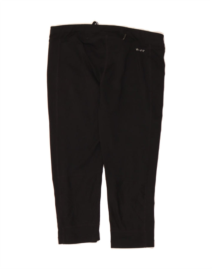 NIKE Womens Dri Fit Capri Tracksuit Trousers UK 10 Small Black Polyester Vintage Nike and Second-Hand Nike from Messina Hembry 