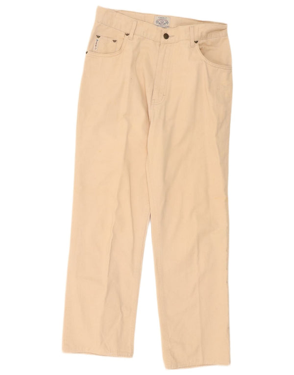 Pantaloni casual dritti da uomo Armani W32 L28 in cotone beige