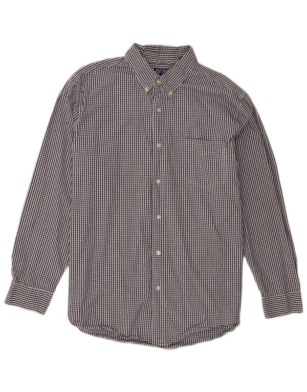 Chaps Camisa Hombre XL Azul Marino Algodón Gingham