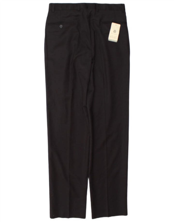 Vintage Mens Pegged Suit Trousers IT 48 Medium W32 L34 Black Wool