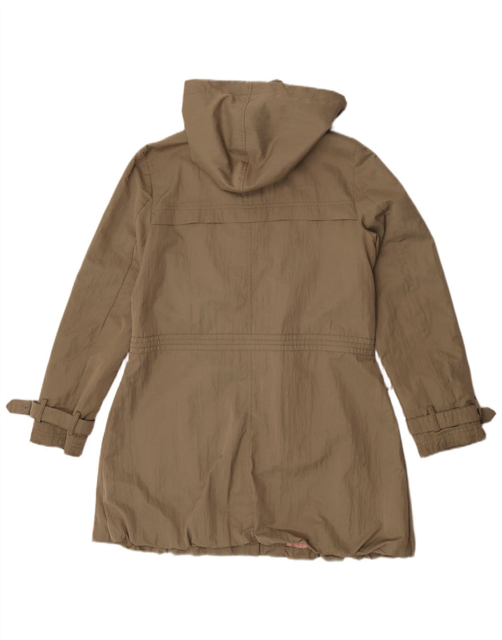 John Rocha Womens Hooded Parka Jacket UK 12 Medium Khaki Polyester