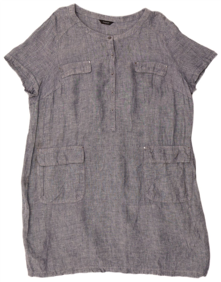 Marks & Spencer Womens Autograph Shift Dress UK 22 3XL Blue Linen