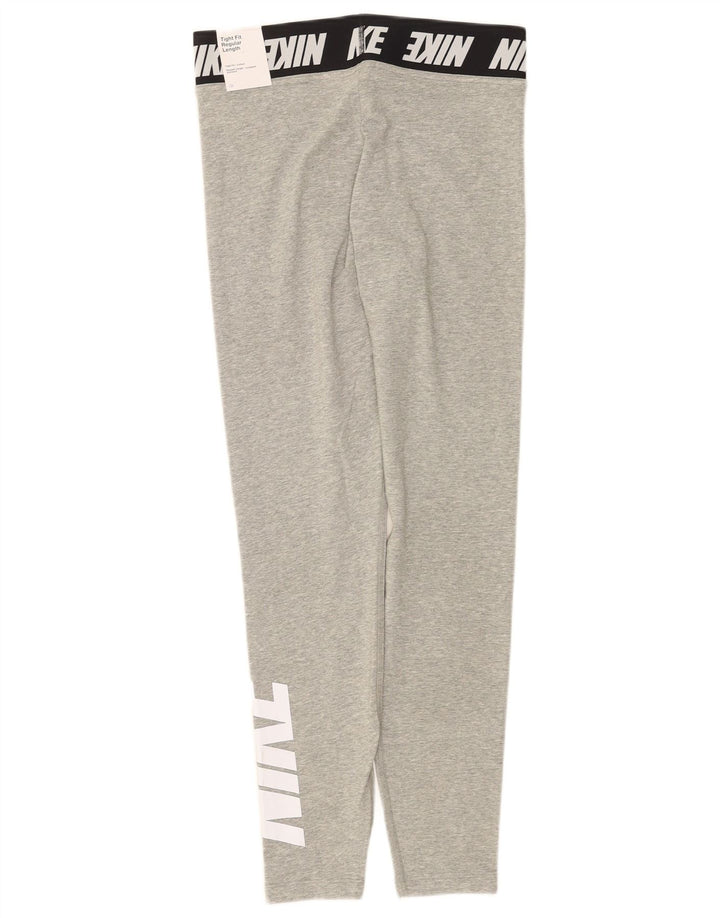 Nike Womens Tight Fit Graphic Leggings UK 12 Medium Grey Colourblock