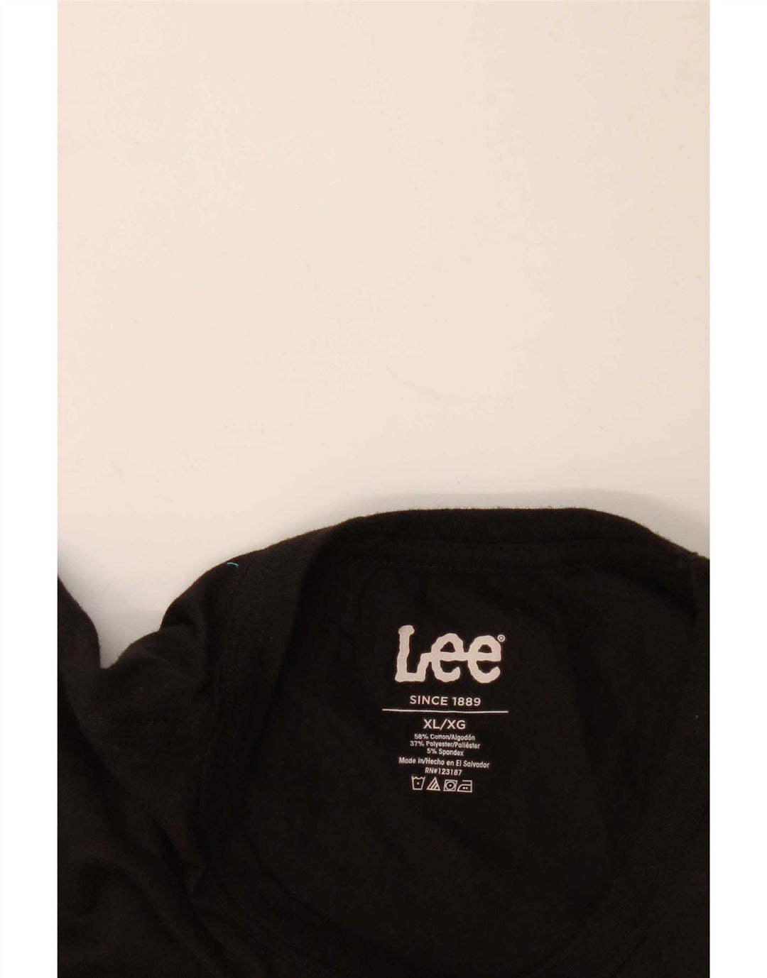 Lee Herre T-Shirt Top XL Sort Stribet Bomuld