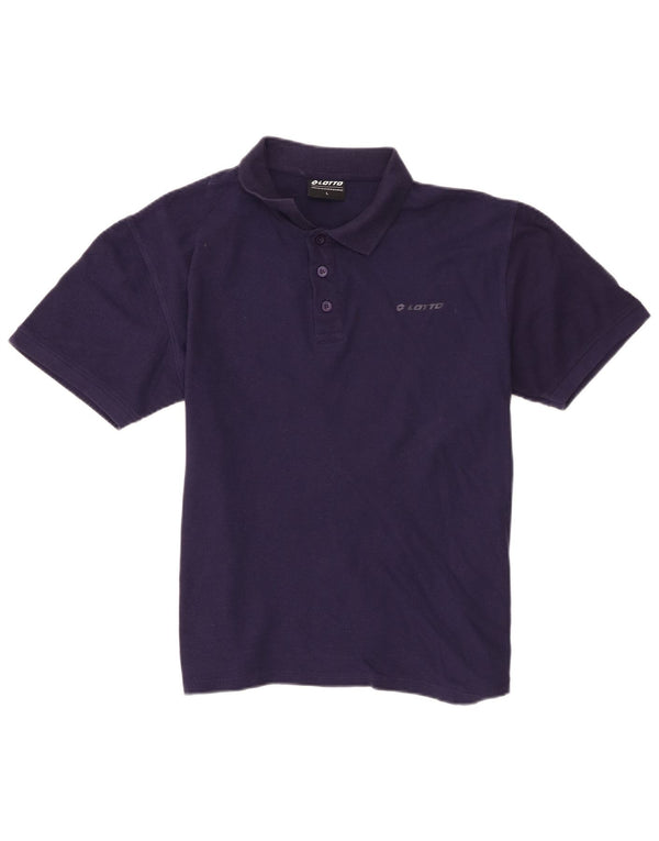 Polo da uomo Lotto Large in cotone blu navy
