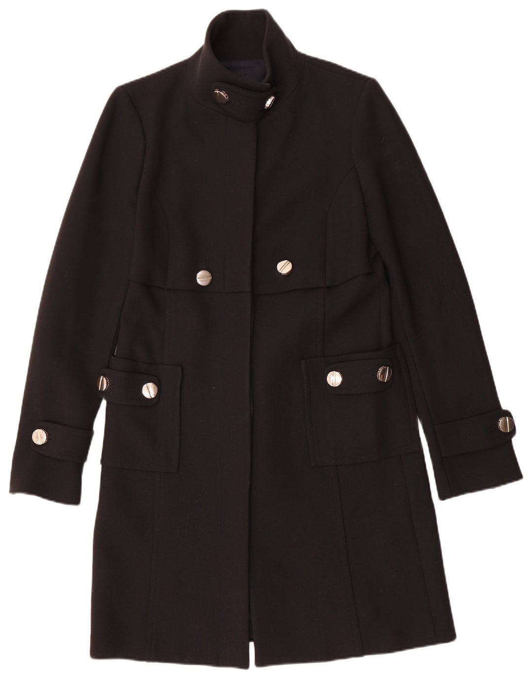 Cristinaeffe Womens Overcoat IT 44 Medium Black Wool