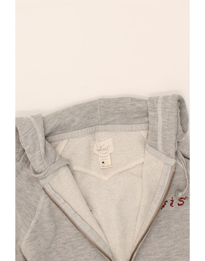 LEVI'S Womens Zip Hoodie Sweater UK 14 Medium Grey Cotton Vintage Levi's and Second-Hand Levi's from Messina Hembry 