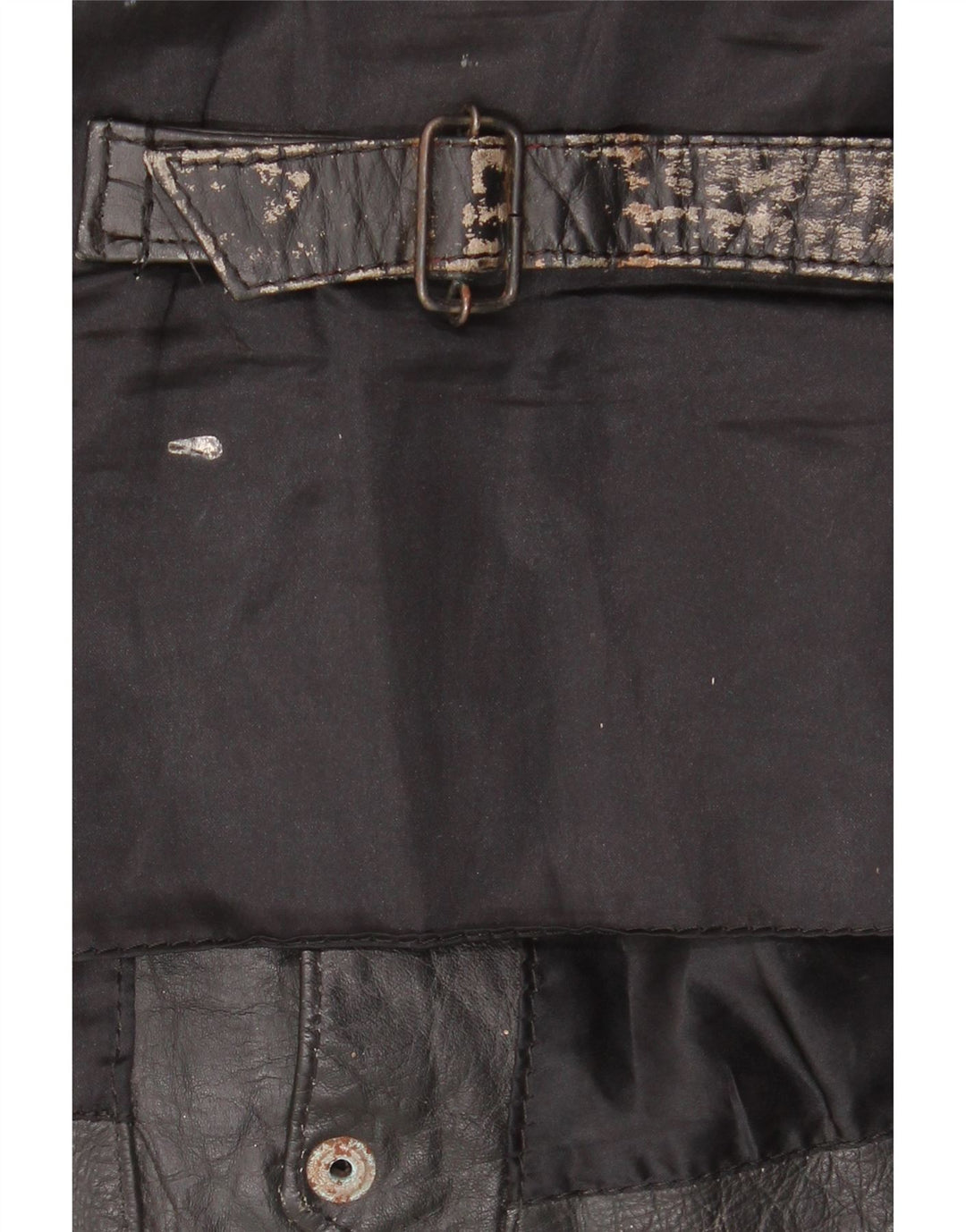 Vintage Mens Leather Waistcoat Large Black