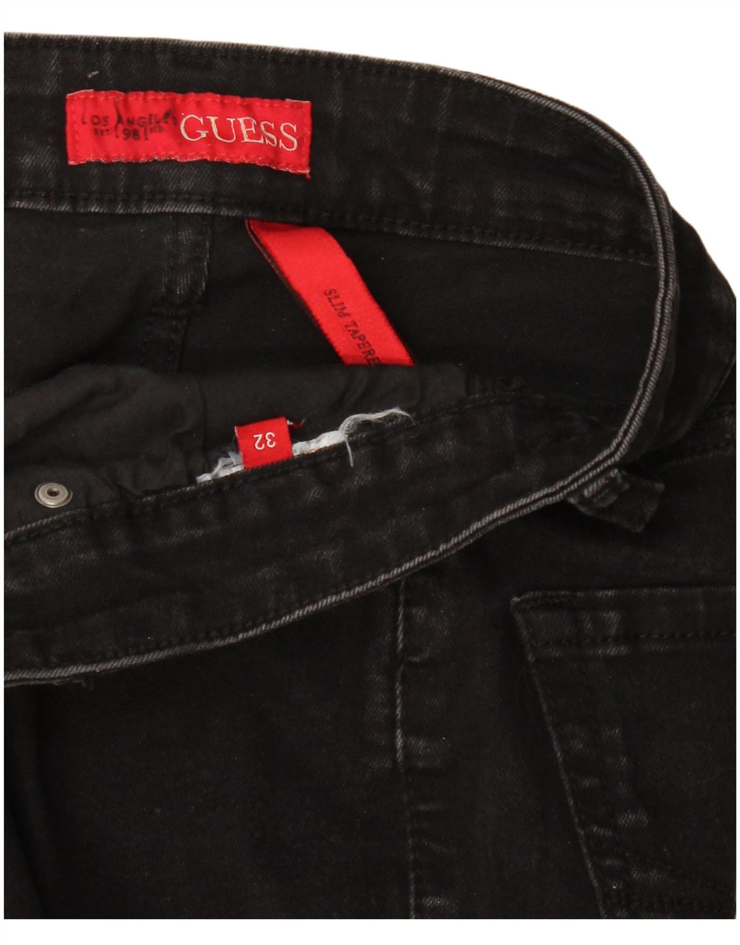 Guess Womens Slim Tapered Jeans W32 L27 Black
