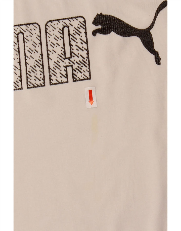 Puma Mens Graphic T-Shirt Top Medium White