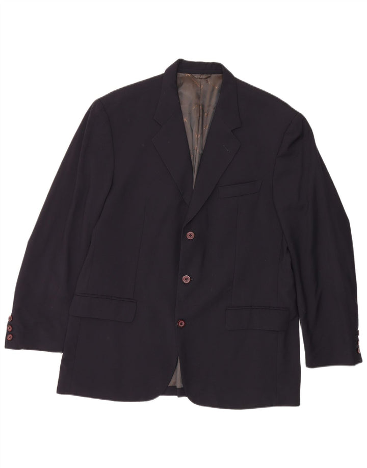Brooksfield Womens 3 Button Blazer Jacket IT 54 2XL Navy Blue Wool