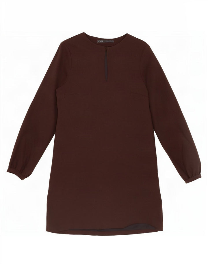 Zara Dame Langærmet Skift Kjole UK 14 Medium Sort