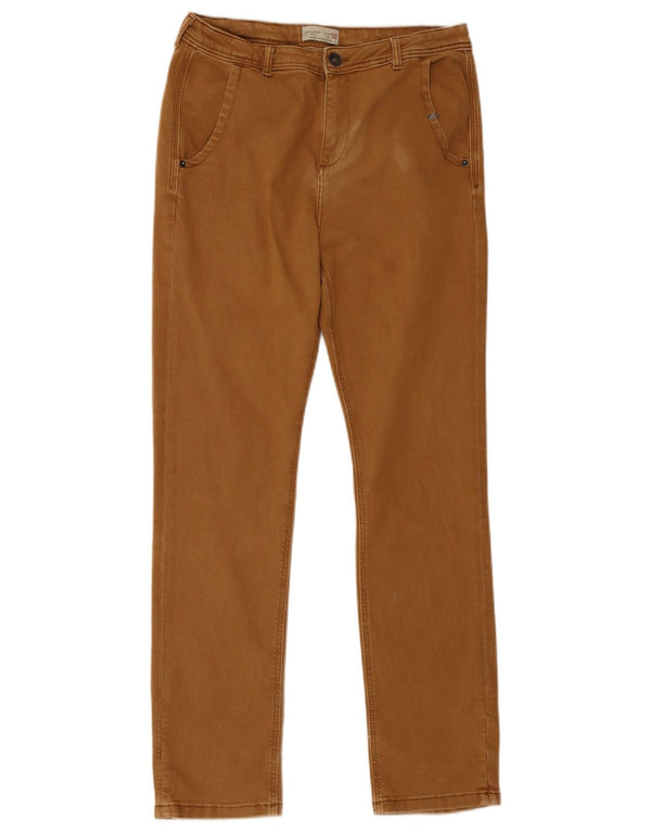Zara Pantalón Casual Recto Niño 13-14 Años W30 L29 Marrón Algodón