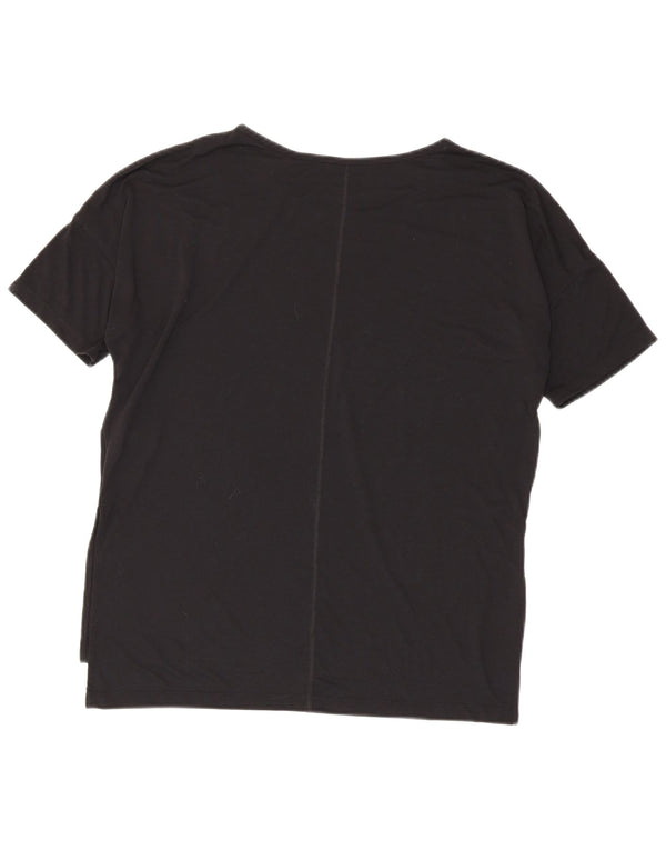 Nike Dri Fit prevelika majica kratkih rukava UK 14 Srednje crni poliester
