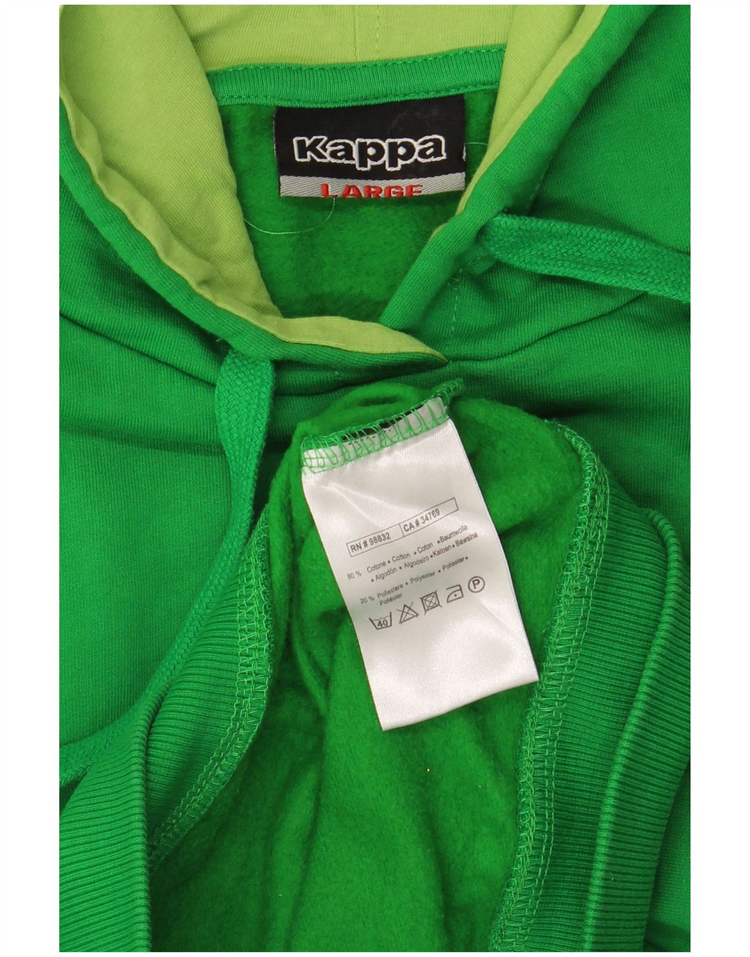 Suéter com capuz gráfico masculino KAPPA grande algodão verde