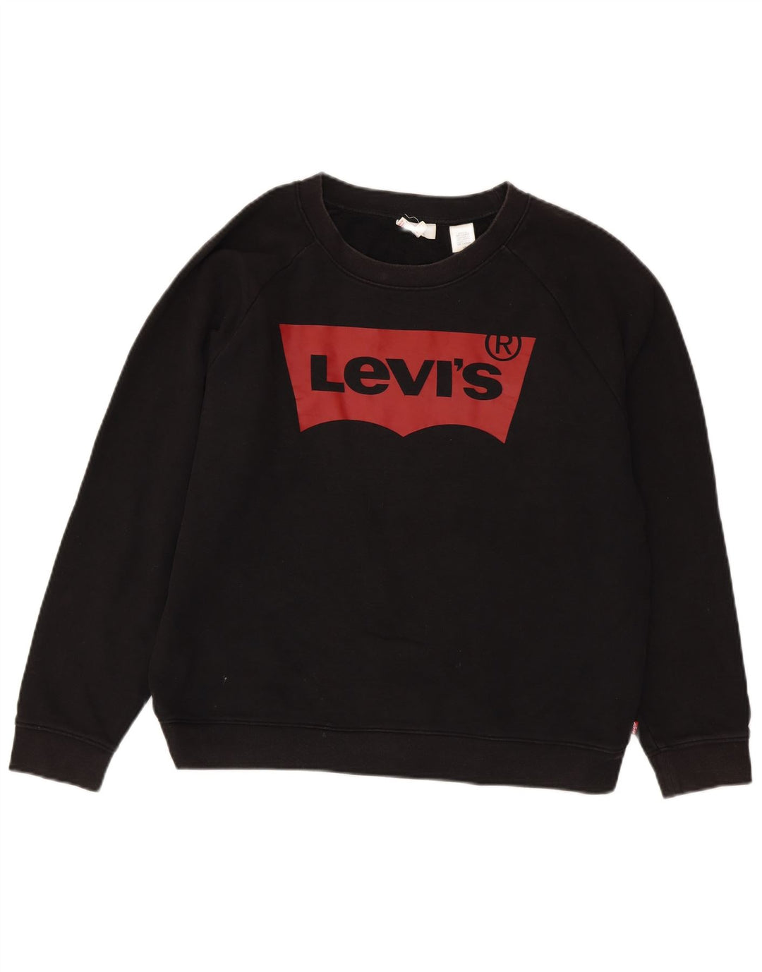 Levi's Dame Grafisk Sweatshirt Jumper UK 16 Stor sort bomuld
